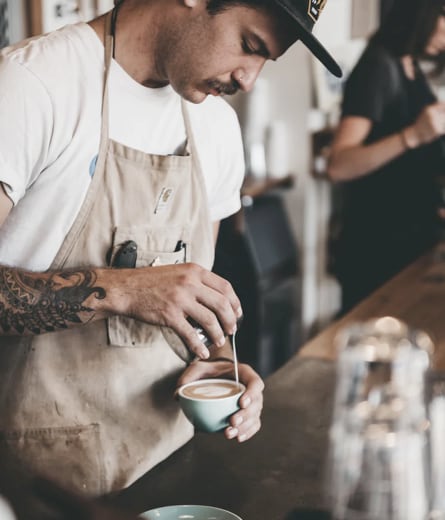 barista making quality coffee