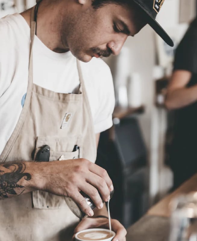 barista making quality coffee