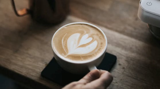 latte on table